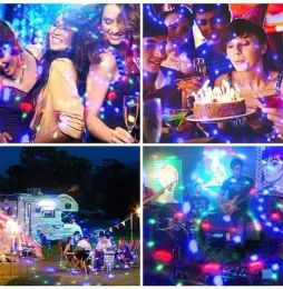 패밀리 룸 댄스 파티 생일 DJ 바하켓 크리스마스 웨딩 쇼 클럽 바를위한 LED 전구 화려한 회전 조명