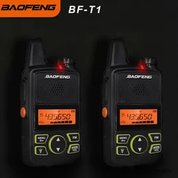 Walkie Talkie Mini Walkie Talkie Baofeng BF T1 UHF 400 470MHz 1500mAh Portable Two Way Radio Support USB Charging HF Transceiver 20 Channel 230301