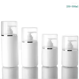 Storage Bottles 10 X 250/300/400/500ML Lotion Pump Bottle White PE Plastic Shampoo Empty Cosmetic Container Facial Cleanser Essential Oil