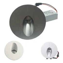 Vägglampor Aluminium Modernt kort LED-trappljus 85-265V 1W 3W Embedded Spotlight Bakgrund Steg Aisle Lampwall