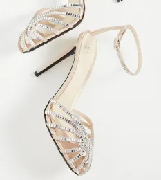 Alevi Penelope Women Sandals Shoes Sparkling Crystal-encrusted Strap Milano Stiletto Heels Summer Luxury Party Wedding Dress Lady Gladiator Sandalias 35-42