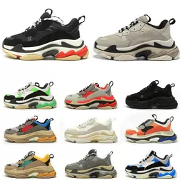 2023 NEW triple s casual shoes designer men women platform sneakers Black White Beige Dark Grey Orange Green Khaki Rust Pink Bred Silver mens trainers Jogging Walking