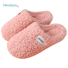 Chinelos Outono Inverno Chinelos Quentes Mulheres Homens Lã Fleeler Chinelos Soft Bottom Home Sapatos Grosso Slides Interior Não-Slip Slide Flat Shoes 230302