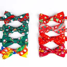 Christmas Children Bows Ties Boys Girls Cartoon Moose Babbo Natale Crao Stampato Accessori per feste di Natale A7931254N