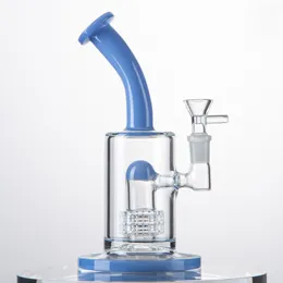 14 mm żeńskie szklane bongs bongs strażnik 8 -calowe Hakahs 5 mm grubość oleju Rigs z kopułą Perc Blue Różowe Purple Zielone Rurki wodne Perc z miską z miską