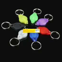 200pcs الكثير من اللوازم الحزبية Light 20000mcd LED Flashlight White Torch Kains Ring Keyrings