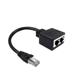 RJ45 en-i-två Ethernet LAN Network Adapter Cable Man till 2 kvinnliga sju typer av