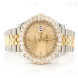 2023G0IP LOW MOQ Wholale Luxury Original Made Dign Men Automatic Custom Wrist Watch Real Diamond Two Tone Big Dial Watch for Rapper3jgh