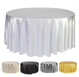 Masa bezi 228cm Yuvarlak saten masa örtüsü kapak doğum günü düğün ziyafet restoran festivali parti tedariki6772097