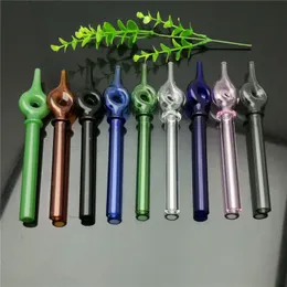 2023 Europe and Americaglass pipe bubbler smoking pipe water Glass bong Single wheel color elongated glass nozzle