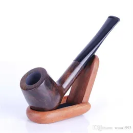 Pipes de fumar haste reta, tubo portátil longo, madeira maciça, martelo velho, cachimbo, acessórios de cigarro de filtro destacável.