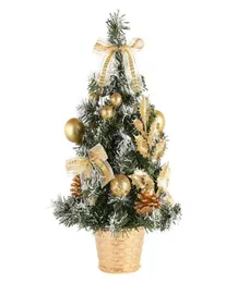 Dekoracje świąteczne drzewo tabletopa sztuczna mini sosna świąteczna z wiszącą ozdobą domowe przyjęcie DIY Dekorun
