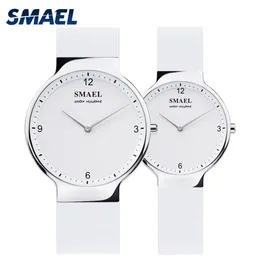 Smael Casual Quartz Watch Set 1835 Simple Par Flexible Waterproof Arvurs Lovers Set Silver Relogio de Casal Top Gift280g
