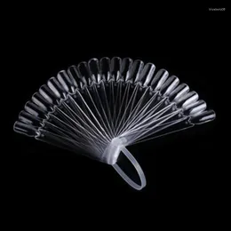 False Nails 12/24/32 PCS/Set Nail Tips Fan Nature Diy Clear Black With Ring Art Display Finger Full Card Practice Dropship