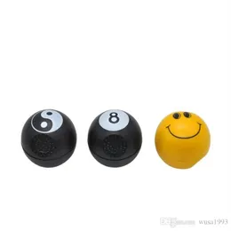 Sigara Boruları Plastik Küresel Duman Değirmeni İki Katmanlı Çakma Sarı Smile 8 Ball Çakma