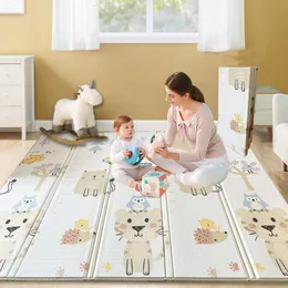 Spela mattor spädbarn lysande 200x180x1.5cm baby lekmatta förtjockar tecknad xpe barn lekmatta vikbar antiskid mattan barn spel matta 230303