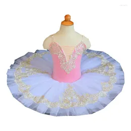 Stage Wear Pink Ballet Tutu Dress White Swan Lake Performance Costume Beauty Puffy Skirts Belly Dancewear