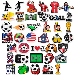 Shoe Parts Accessories Soccer Clog Charms For Boys Girls Football Pack Men Sports Cool Pins Party Favors Gifts Decorations