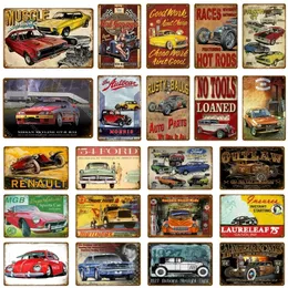 Retro American Car Tin Poster Signs Metal Signs Pub Bar Room Decoration Decoration Vintage Man Cave Home Decor Hot Rods Rids Poster Poster Wall Decoration Size 30x20cm W02