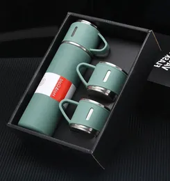 Vattenflaskor 304 Vakuum Rostfritt stål Thermos Cup Set eller Single Cup Portable Sport Travel Handbag Present Box Coffee Business Water Flaskor 230303