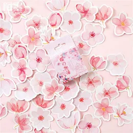 Geschenkverpackung 40pcs Kawaii Blossoms Arts Craft Scrapbooking Stempelaufkleber PO Scrapbook Paper Dekoration DIY Handgefertigt