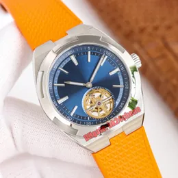 TW Factory Watches Overseas Tourbillon 42.5mmオートマチックメンズウォッチ6000V/110A-B544ブルーダイヤルラバーストラップゲント腕時計
