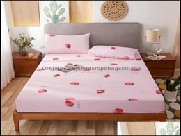 Bedding Supplies Têxteis folhas de jardim de casas de cama lençóis conjuntos de colchão impresso ER com faixa elástica algodão 3pcs ajustado e CAS4201580
