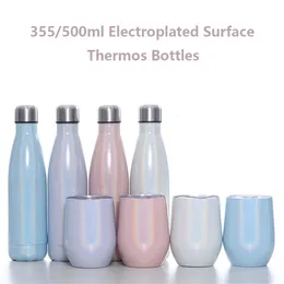 Bottiglie d'acqua 355/500 ml a doppia parete isolata a vuoto isolato a vuoto bicchiere in acciaio inossidabile bottiglie d'acqua thermos per ragazze tazze da caffè portatile 230303