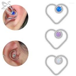 Ryggar örhängen zs 1pc hjärta manschett wrap örhänge ingen piercing-klipp rostfritt stål klipp för kvinna flicka öron tragus conch brosk