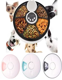 Husdjur Automatisk matare Portion Control Digital Timer Löstagbara hundar Katter Anti Slip 6 Måltidsbrickor med röstinspelare Torr våt mat 217134950