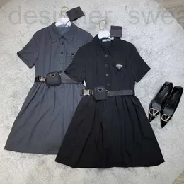 Casual Dresses Designer 2021 Spring Summer Dress Luxury Design Gothic Street Style Short Sleeve Belted Women 3aui