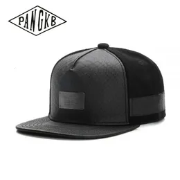 Ball Caps PANGKB Brand PLATED CAP black leather hat men women adult hip hop Headwear outdoor casual sun baseball cap gorras bone 230303