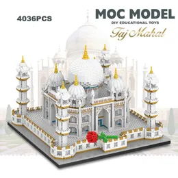 Блоки 4036pcs Moc City Mini Bricks Taj Mahal Всемирно известная архитектура микромодель Индийская строительные блоки творческие наборы City Kids Toys 230303