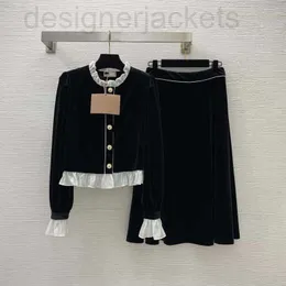 2 피스 드레스 디자이너 럭셔리 여성 2023 New Spring O Neck Coat 브랜드 같은 스타일 스커트 vu0j