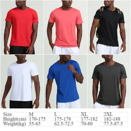 Lu Lu Lemons L Yoga Mens Outfit Gym Tshirts Summer Exercise Fiess Wear Sportwear Runner Runner Short Sleeve Dorts Outdoor Tops Tops tops