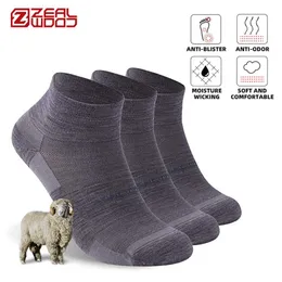 Skarpetki męskie Zealwood Merino Running Socks Mężczyzna Kobiety No Showanklecrew Antiblister Poduszka Athletic Socks Ultralight Tennis 13 par Z0227