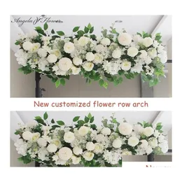 bil dvr dekorativa blommor kransar 50/100 cm diy bröllop blommor väggarrangemang leveranser silke pioner rose artificiell rad dekor järnbåge dh9in