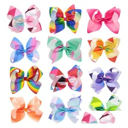 Akcesoria do włosów 12 Kolory Rainbow Bows for Girls Siwa Style Boże Narodzenie BOWIN BOK CUTE CLIPE