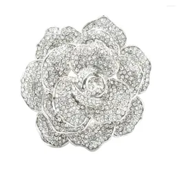 Brooches Rhinestone Crystal Rose Flower Wedding Bridal Brooch Pin Broach For Woman Jewelry FA5066