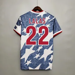 Retro USA 1994 Away Soccer Jerseys Lalas Wynalda Reyna Vintage United States Football Shirt Custom Name Number