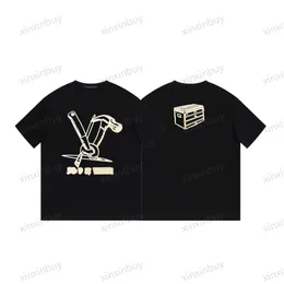 Xinxinbuy Men designer tee t shirt 23SS Hammer Nail Kit tryck kortärmad bomullskvinnor svartblå vit kaki brun xs-l