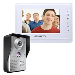 Видео дверные телефоны 7 '' TFT LCD -проводной телефон Visual Intercom System с водонепроницаемой открытой камерой ир дверной звонки