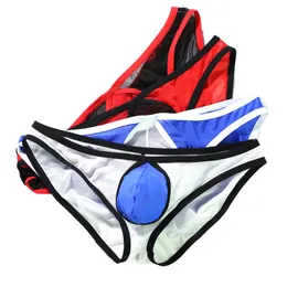 Underbyxor 4st/massor män underkläder sexiga mesh transparenta gay trosor thongs jock rand bugle påse bryter cueca slip homme bikini tanga 2xl