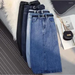 Skirts Spring 2023 Denim A-line Skirt Women Fashion Split Plus Size 3XL