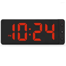 Wall Clocks Retail LED Digital Clock With Large Display Auto-Dimming 12/24Hr Format Silent For Home Office EU Plug