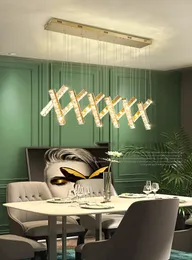 Lustre de cristal de luxo moderno lustre lustre dourado prateado aço inoxidável lâmpada corporal suspensão leve sala de estar lâmpada de sala de jantar
