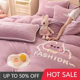 Bedding Sets European Winter Set Double Bed Aesthetic Cute Fluffy Qween Size Style Ensembles De Literie Furniture