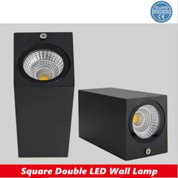 Lámparas de pared Regulable LED Lámpara doble 2X7W COB Exterior Impermeable Moderno Minimalista Creativo Jardín Sconce