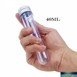 Tubi di prova in plastica trasparente da 40 ml con tappi in alluminio a vite Contenitori di sale da bagno 14224 mm bottiglia di imballaggio cosmetico con tenuta sensibile alla pressione