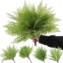 Decorative Flowers Supplies Home Decoration Desktop Ornament Artificial Fern Leaves Plant Wall Fake Tropical Foliage Lifelike Greenery